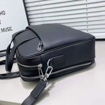 Шкіряна чоловіча ділова сумка для ноутбука 40x27x10, офісний портфель Tiding Bag 56901, чорний-4