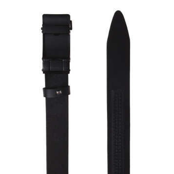 Автоматичний чоловічий пасок з пряжкою115-125×3.5 / ремінь на штани Borsa Leather, чорний-1
