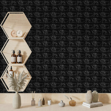 3D панель самоклеюча 700х770х3мм цегла Чорна (019-3) SW-00000584-4