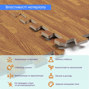 Підлога пазл - модульне підлогове покриття 600x600x10мм Золоте дерево (МР2) SW-00000022-3