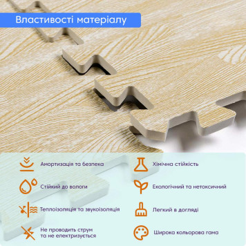 Підлога пазл - модульне підлогове покриття 600x600x10мм Пісочне дерево (МР14) SW-00000648-3