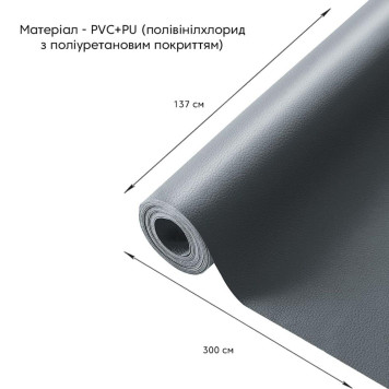 Самоклеюча екошкіра у рулоні 1.37х3м х 0.5мм Темно-сірий SW-00001340-1