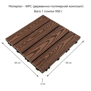 Композитна плитка WPC 30х30х2см Кедр (D) SW-00001705-1
