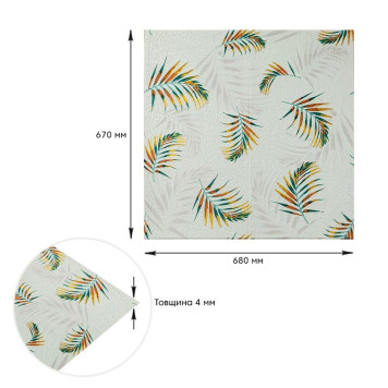 Панель стінова 3D 680х670х4мм Папороть на бежовому фоні (D) SW-00001983-4