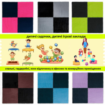 Підлога-пазл плюшевий ЧОРНИЙ 60*60*1cm (D) SW-00002079-6