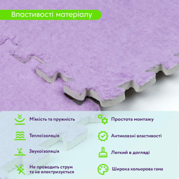 Підлога-пазл плюшевий 30х30х1см Фіолетовий (D) SW-00002086-3