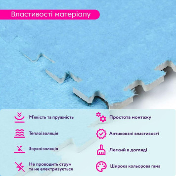Підлога-пазл плюшевий 30х30х1см Блакитний (D) SW-00002090-3