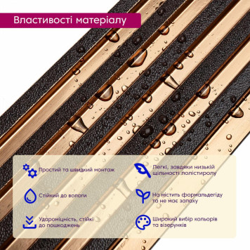 Рейка декоративна PS 2900х120х12мм Під коричневу шкіру з бронзою SW-00002135-3