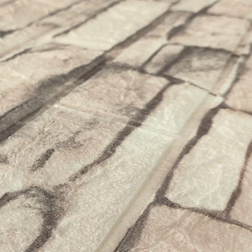 Самоклеюча 3D панель під бежеву катеринославську цеглу в рулоні 3080x700x3мм-5