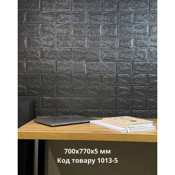 Самоклеюча декоративна 3D панель цегла графіт 700x770x5 мм-1